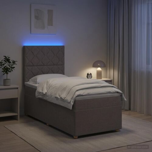 Boxspring krevet s madracem Sivosmeđa 80 x 200 cm Tkanina - Sivosmeđa 80 x 200 cm Dizajn s rombovima Cijena