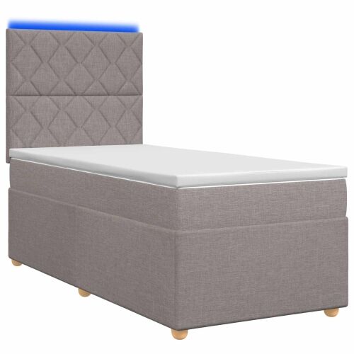 Boxspring krevet s madracem Sivosmeđa 80 x 200 cm Tkanina - Sivosmeđa 80 x 200 cm Dizajn s rombovima Cijena
