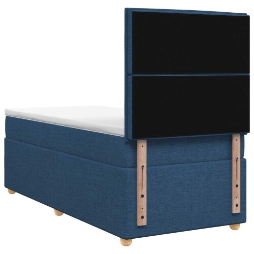 Boxspring krevet s madracem Plava 90 x 190 cm Tkanina - Plava 90 x 190 cm Dizajn s rombovima Cijena