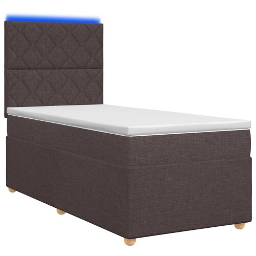 Boxspring krevet s madracem Tamno smeđa 90 x 200 cm Tkanina - Tamno smeđa 90 x 200 cm Dizajn s rombovima Cijena