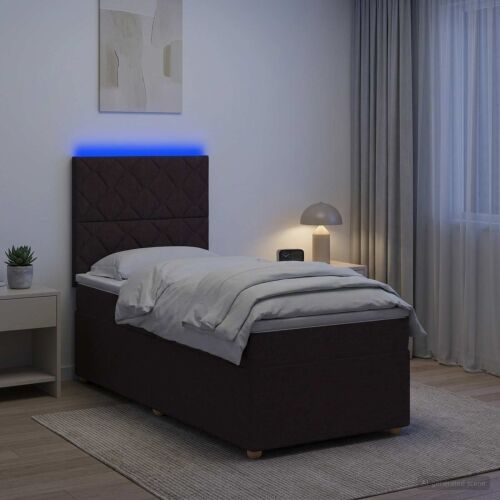 Boxspring krevet s madracem Tamno smeđa 90 x 200 cm Tkanina - Tamno smeđa 90 x 200 cm Dizajn s rombovima Cijena