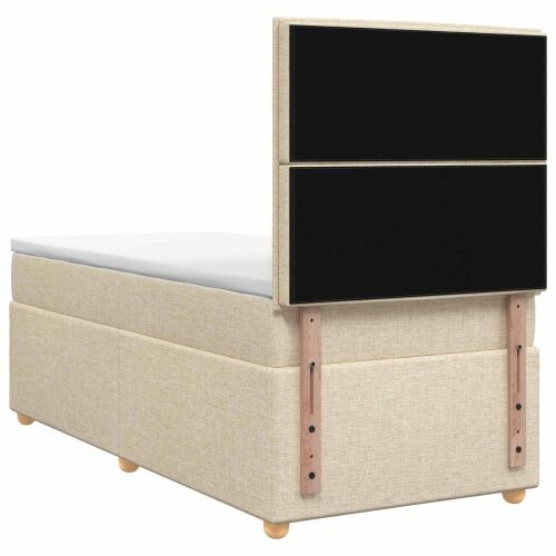 Boxspring krevet s madracem Krem 90 x 200 cm Tkanina - Krem 90 x 200 cm Dizajn s rombovima Cijena