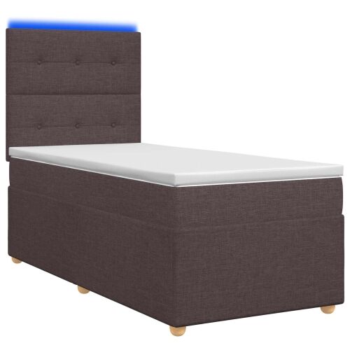 Boxspring krevet s madracem Tamno smeđa 100 x 200 cm Tkanina - Tamno smeđa 100 x 200 cm Prošiveno gumbima Cijena