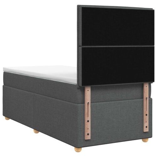 Boxspring krevet s madracem Tamnosiva 100 x 200 cm Tkanina - Tamnosiva 100 x 200 cm Dizajn s rombovima Cijena