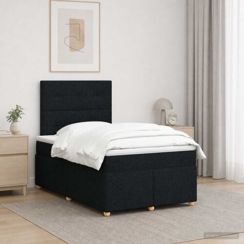 Boxspring krevet s madracem Crna 120 x 190 cm Tkanina - Crna 120 x 190 cm Prošiveno gumbima Cijena