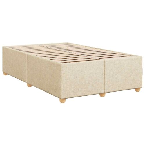 Boxspring krevet s madracem Krem 120 x 190 cm Tkanina - Krem 120 x 190 cm Prošiveno gumbima Cijena