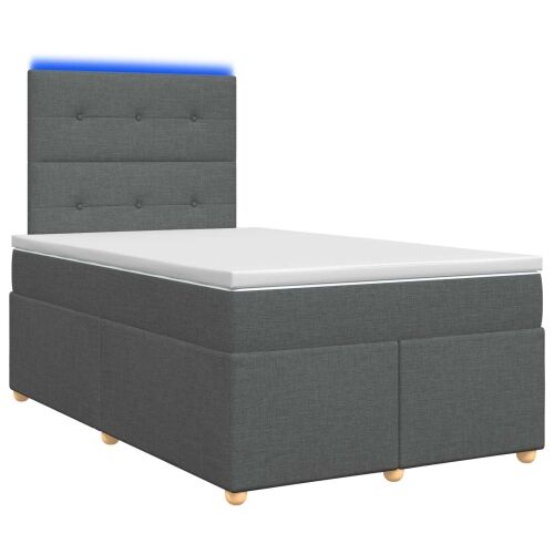 Boxspring krevet s madracem Tamnosiva 120 x 200 cm Tkanina - Tamnosiva 120 x 200 cm Prošiveno gumbima Cijena