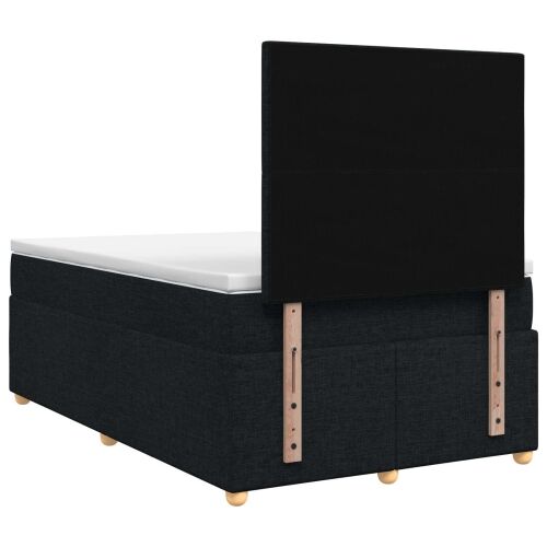 Boxspring krevet s madracem Crna 120 x 200 cm Tkanina - Crna 120 x 200 cm Prošiveno gumbima Cijena