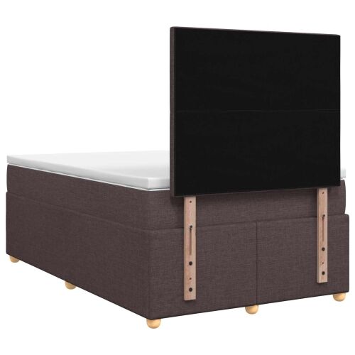 Boxspring krevet s madracem Tamno smeđa 120 x 200 cm Tkanina - Tamno smeđa 120 x 200 cm Prošiveno gumbima Cijena