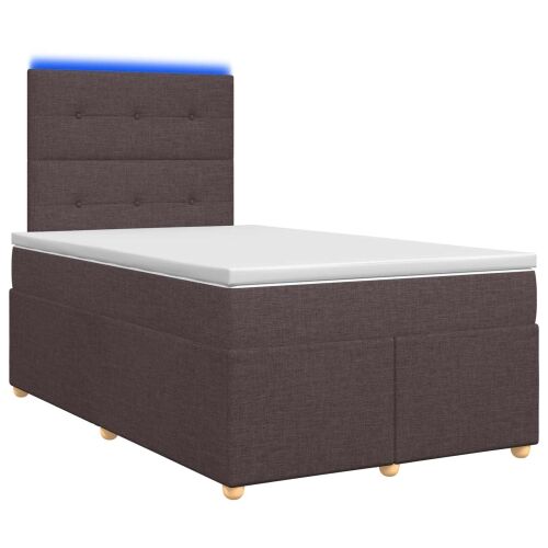 Boxspring krevet s madracem Tamno smeđa 120 x 200 cm Tkanina - Tamno smeđa 120 x 200 cm Prošiveno gumbima Cijena