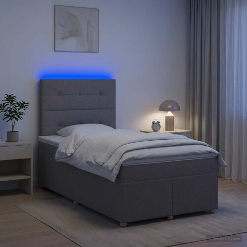 Boxspring krevet s madracem Sivosmeđa 120 x 200 cm Tkanina - Sivosmeđa 120 x 200 cm Prošiveno gumbima Cijena