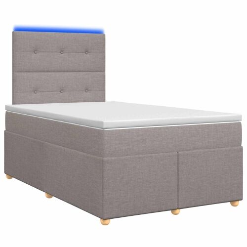 Boxspring krevet s madracem Sivosmeđa 120 x 200 cm Tkanina - Sivosmeđa 120 x 200 cm Prošiveno gumbima Cijena