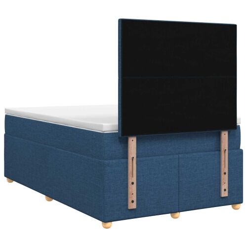 Boxspring krevet s madracem Plava 120 x 200 cm Tkanina - Plava 120 x 200 cm Prošiveno gumbima Cijena