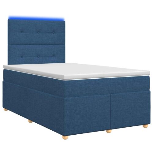 Boxspring krevet s madracem Plava 120 x 200 cm Tkanina - Plava 120 x 200 cm Prošiveno gumbima Cijena