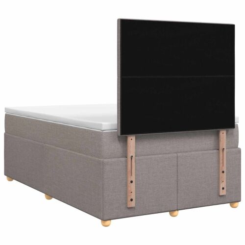 Boxspring krevet s madracem Sivosmeđa 120 x 200 cm Tkanina - Sivosmeđa 120 x 200 cm Dizajn s rombovima Cijena