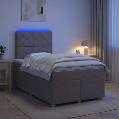 Boxspring krevet s madracem Sivosmeđa 120 x 200 cm Tkanina - Sivosmeđa 120 x 200 cm Dizajn s rombovima Cijena