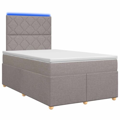 Boxspring krevet s madracem Sivosmeđa 120 x 200 cm Tkanina - Sivosmeđa 120 x 200 cm Dizajn s rombovima Cijena
