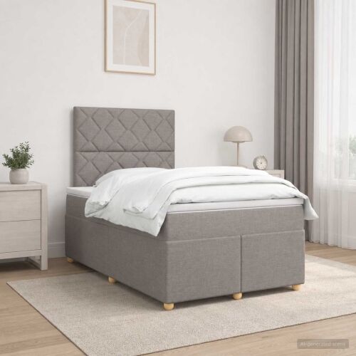 Boxspring krevet s madracem Sivosmeđa 120 x 200 cm Tkanina - Sivosmeđa 120 x 200 cm Dizajn s rombovima Cijena