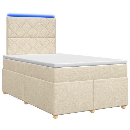 Boxspring krevet s madracem Krem 120 x 200 cm Tkanina - Krem 120 x 200 cm Dizajn s rombovima Cijena