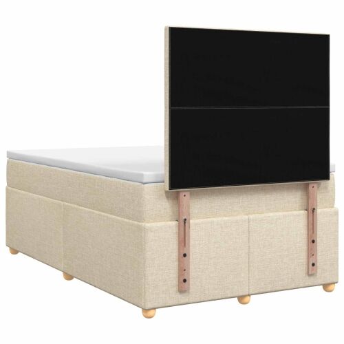 Boxspring krevet s madracem Krem 120 x 200 cm Tkanina - Krem 120 x 200 cm Dizajn s rombovima Cijena
