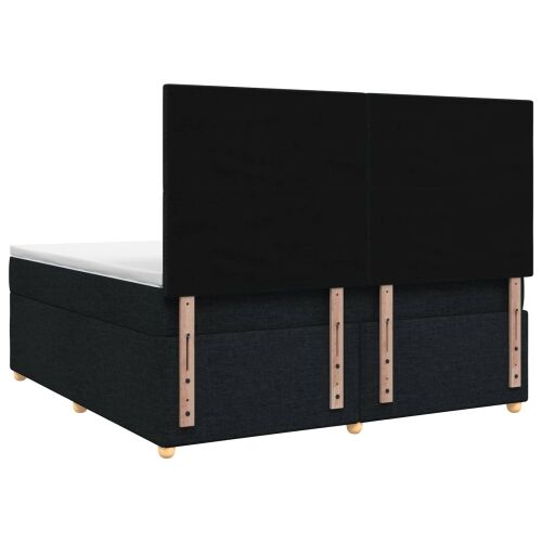 Boxspring krevet s madracem Crna 140 x 190 cm Tkanina - Crna 140 x 190 cm Prošiveno gumbima Cijena
