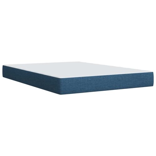 Boxspring krevet s madracem Plava 160 x 200 cm Tkanina - Plava 160 x 200 cm Dizajn s rombovima Cijena