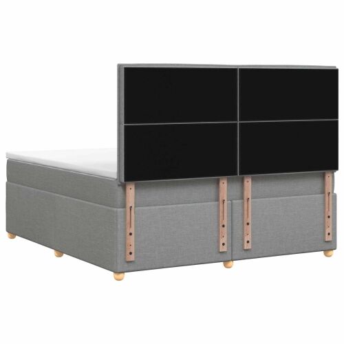 Boxspring krevet s madracem Svjetlosiva 180 x 200 cm Tkanina - Svjetlosiva 180 x 200 cm Dizajn s rombovima Cijena