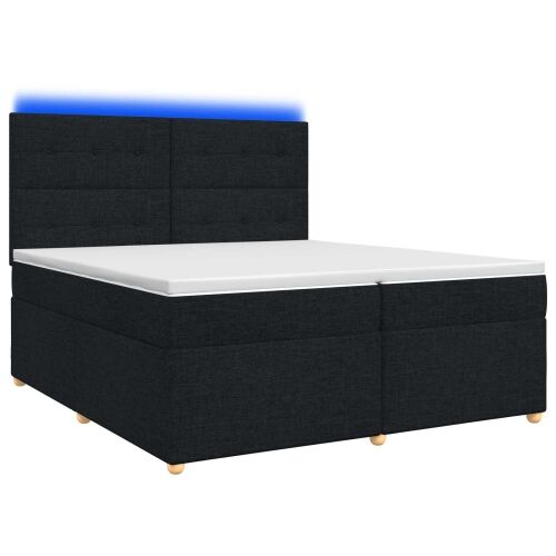 Boxspring krevet s madracem Crna 200 x 200 cm Tkanina - Crna 200 x 200 cm Prošiveno gumbima Cijena