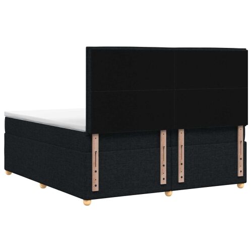 Boxspring krevet s madracem Crna 200 x 200 cm Tkanina - Crna 200 x 200 cm Dizajn s rombovima Cijena