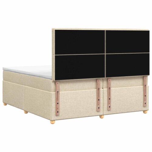 Boxspring krevet s madracem Krem 200 x 200 cm Tkanina - Krem 200 x 200 cm Dizajn s rombovima Cijena