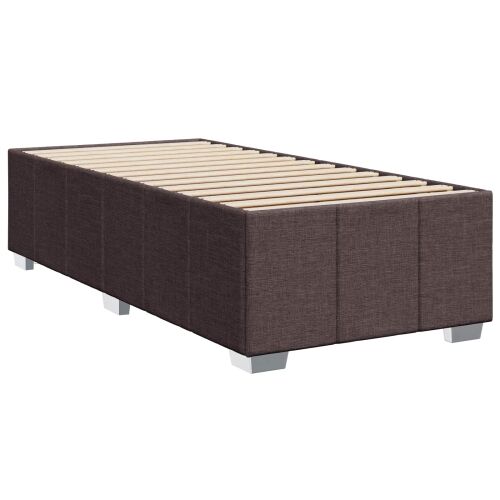 LED okvir za krevet s madracem Tamno smeđa 90 x 200 cm Tkanina - Tamno smeđa 90 x 200 cm Dizajn s rombovima Cijena