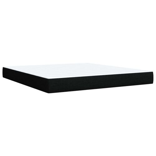LED okvir za krevet s madracem Crna 180 x 200 cm Tkanina - Crna 180 x 200 cm Prošiveno gumbima Cijena