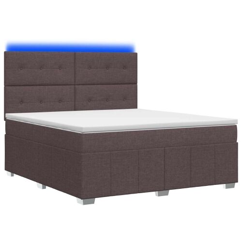 LED okvir za krevet s madracem Tamno smeđa 180 x 200 cm Tkanina - Tamno smeđa 180 x 200 cm Prošiveno gumbima Cijena