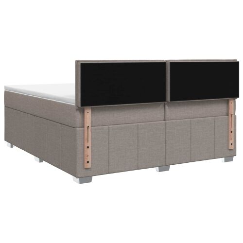 LED okvir za krevet s madracem Sivosmeđa 200 x 200 cm Tkanina - Sivosmeđa 200 x 200 cm Dizajn s rombovima Cijena