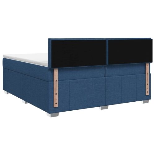 LED okvir za krevet s madracem Plava 200 x 200 cm Tkanina - Plava 200 x 200 cm Dizajn s rombovima Cijena