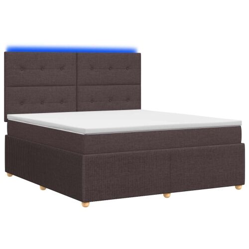 LED okvir za krevet s madracem Tamno smeđa 180 x 200 cm Tkanina - Tamno smeđa 180 x 200 cm Prošiveno gumbima Cijena