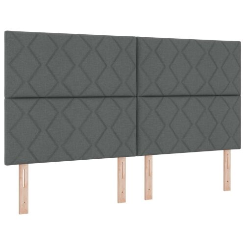 LED okvir za krevet s madracem Tamnosiva 180 x 200 cm Tkanina - Tamnosiva 180 x 200 cm Dizajn s rombovima Cijena
