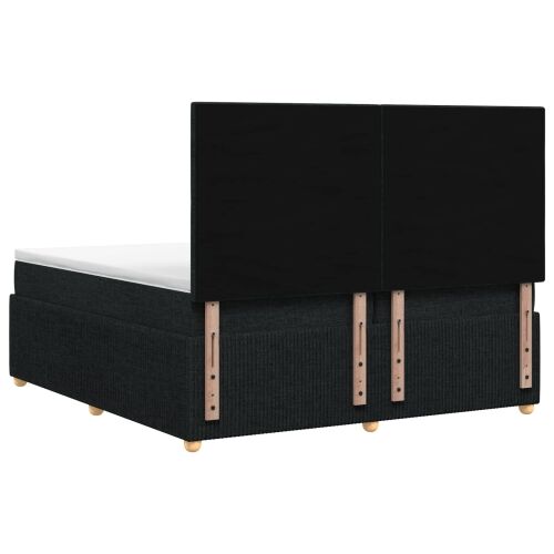 LED okvir za krevet s madracem Crna 200 x 200 cm Tkanina - Crna 200 x 200 cm Dizajn s rombovima Cijena