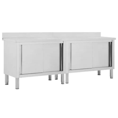 Radni stolovi s kliznim vratima 2 kom 240x50x(95-97)cm cm čelik - 240 x 50 x (95-97) cm 1 240 x 50 x (95-97) cm Cijena
