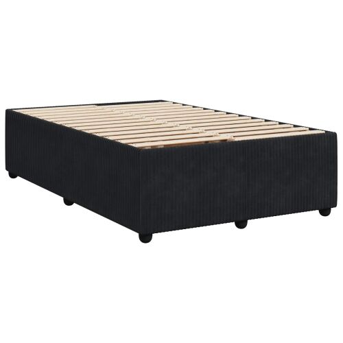LED okvir za krevet s madracem Crna 120 x 190 cm Baršun - Crna 120 x 190 cm Prošiveno gumbima Cijena