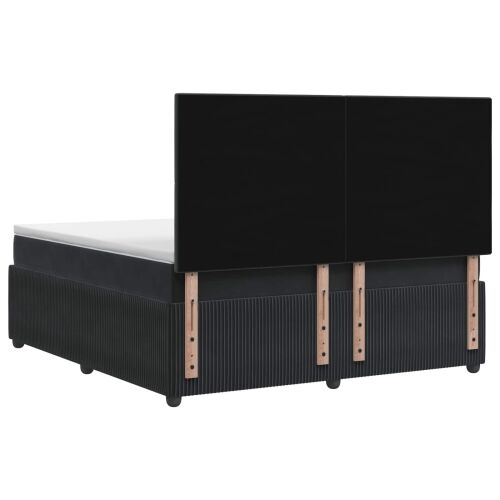 LED okvir za krevet s madracem Crna 160 x 200 cm Baršun - Crna 160 x 200 cm Kristal s dugmadima Cijena