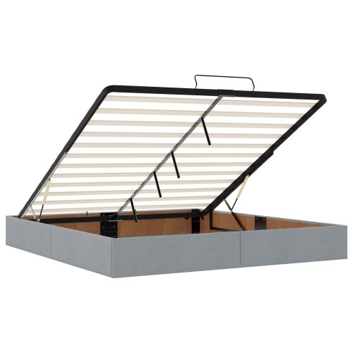 Krevet od pjene s madracem i LED-om Svjetlosiva 180 x 200 cm - Svjetlosiva 180 x 200 cm Dizajn s rombovima Cijena