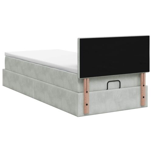 Krevet od pjene s madracem i LED-om Svjetlosiva 80 x 200 cm - Svjetlosiva 80 x 200 cm Prošiveno gumbima Cijena