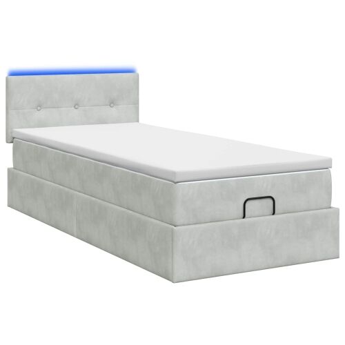Krevet od pjene s madracem i LED-om Svjetlosiva 80 x 200 cm - Svjetlosiva 80 x 200 cm Prošiveno gumbima Cijena