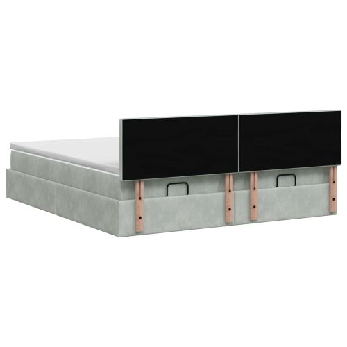 Krevet od pjene s madracem i LED-om Svjetlosiva 160 x 200 cm - Svjetlosiva 160 x 200 cm Dizajn s rombovima Cijena