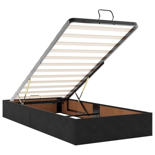 Krevet od pjene s madracem i LED-om Crna 160 x 200 cm Baršun - Crna 160 x 200 cm Dizajn s rombovima Cijena