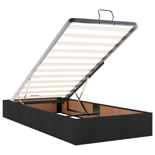Podesivi krevet s madracem Crna 90 x 190 cm Tkanina - Crna 90 x 190 cm Prošiveno gumbima Cijena
