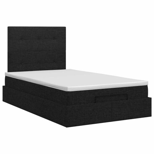 Podesivi krevet s madracem Crna 120 x 200 cm Tkanina - Crna 120 x 200 cm Prošiveno gumbima Cijena