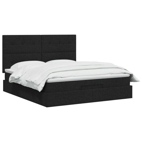Podesivi krevet s madracem Crna 180 x 200 cm Tkanina - Crna 180 x 200 cm Prošiveno gumbima Cijena