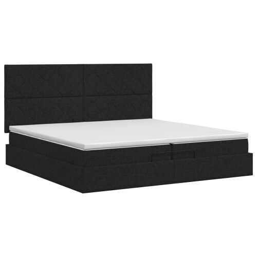 Podesivi krevet s madracem Crna 200 x 200 cm Tkanina - Crna 200 x 200 cm Dizajn s rombovima Cijena